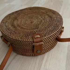 Rattan crossbody bag
